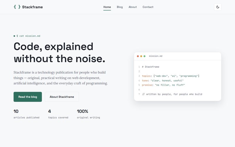 Stackframe — Tech Publication