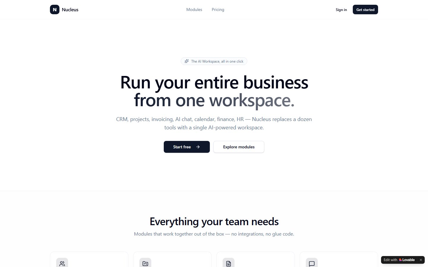 Nucleus — AI-Powered Business Workspace