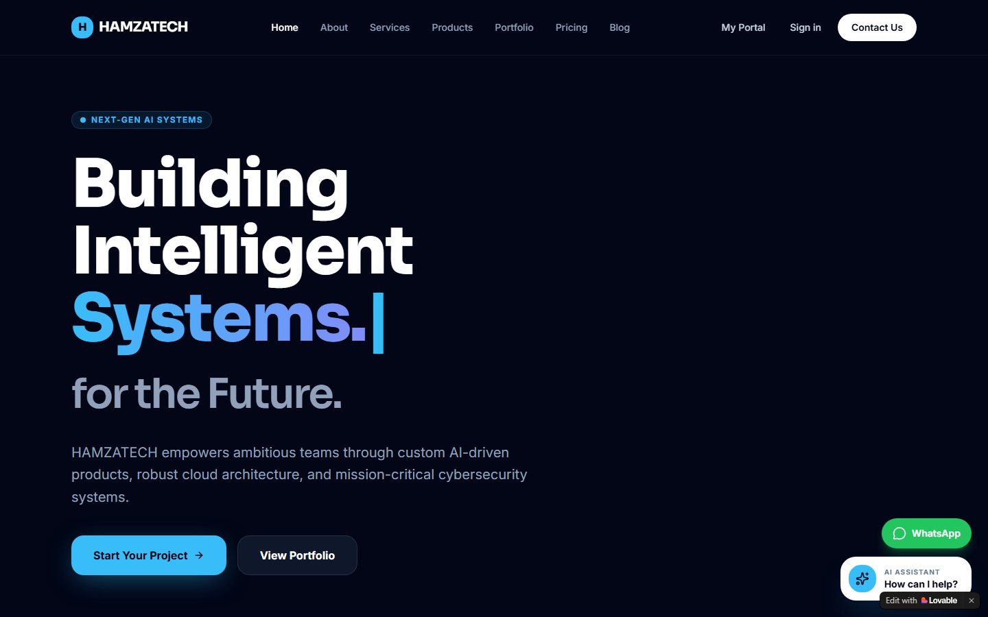 HAMZATECH — AI Software Agency Website